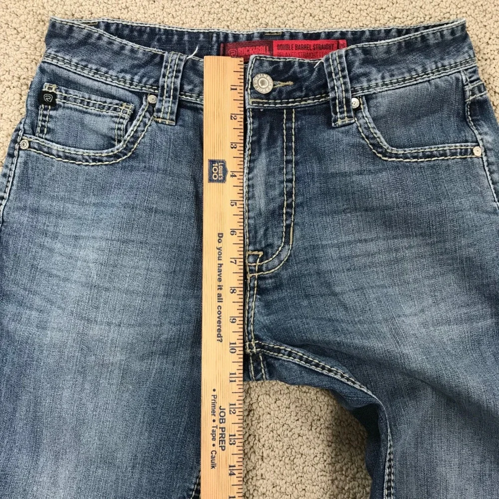 Rock & Roll Denim Mens Double Barrel Relaxed Straight Leg Jeans Blue